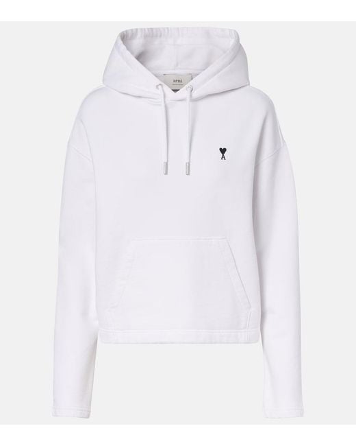 AMI White Ami De Cour Cotton Jersey Sweatshirt