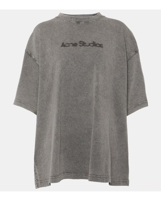 Acne Gray T-Shirt aus Baumwoll-Jersey
