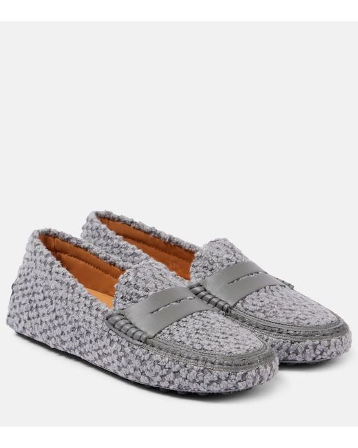 Tod's Gray Gommino Boucle Driving Shoes