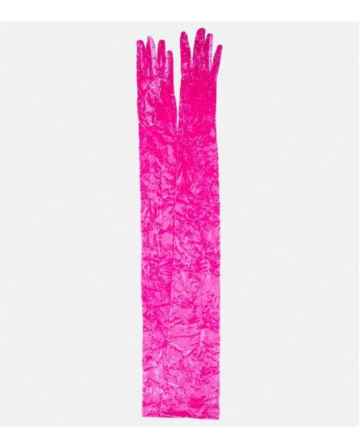 Versace Pink Velvet Gloves