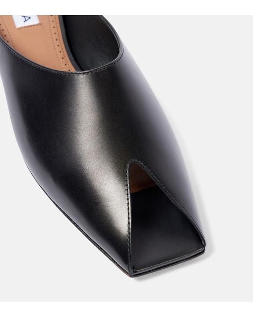 Alaïa Black Leather Slippers