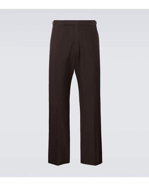 Prada Weite Hose Aus Mohair Und Seide in Brown für Herren