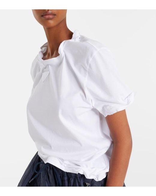 Prada White Cotton Jersey T-Shirt