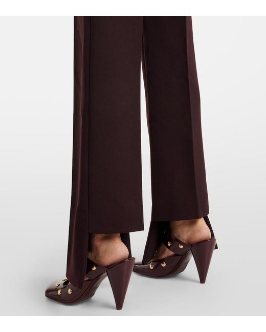Chloé Purple Wool Wide-Leg Pants