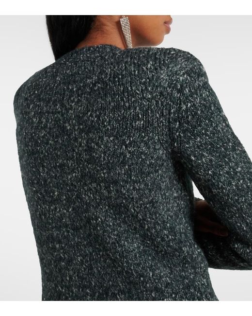 Isabel Marant Gray Kalogb Off-Shoulder Sweater
