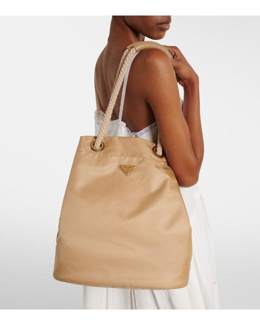 Prada Natural Mariner Re-Nylon Large Bucket Bag