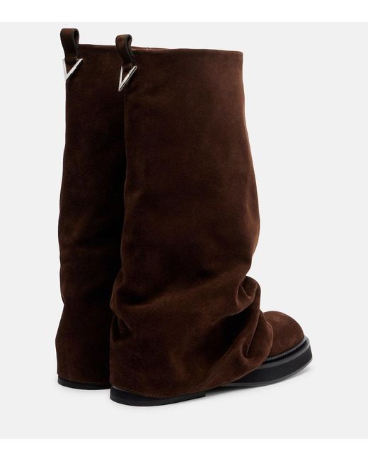 The Attico Brown Robin Suede Knee-High Boots