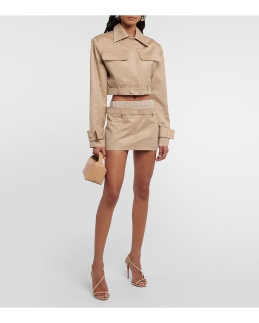 AYA MUSE Natural Cropped Wool-blend Jacket