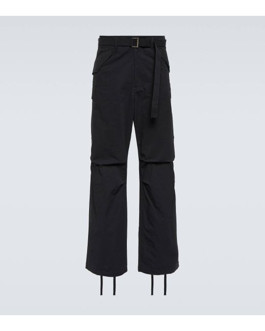 Sacai Black Straight Cargo Pants for men