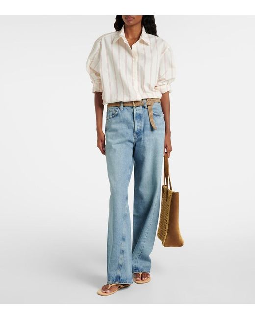 Agolde Blue Twist Low-Rise Wide-Leg Jeans