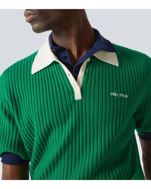 Polo De Cachemir Miu Miu de hombre de color Green
