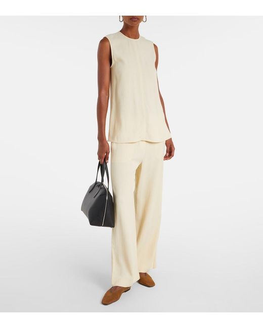 Totême  Black Day Medium Leather Tote Bag