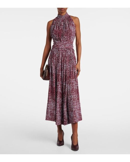 Proenza Schouler Purple Lola Printed Midi Dress