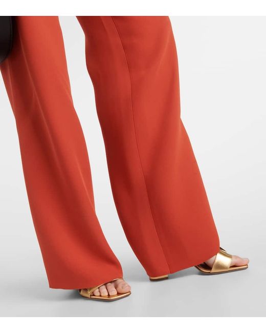 Valentino Orange Cady Couture Wide-leg Pants