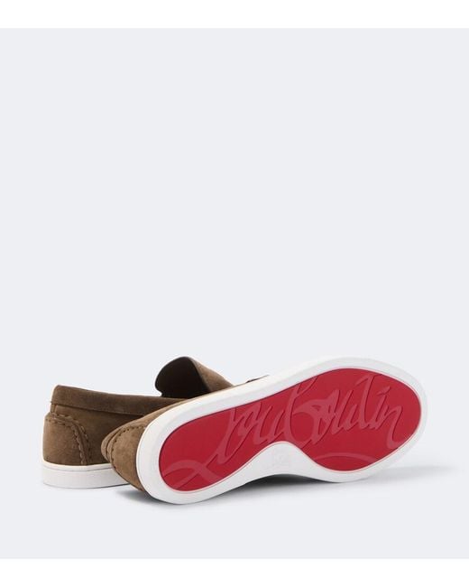 Christian Louboutin Brown Neoclboat Suede Loafers for men