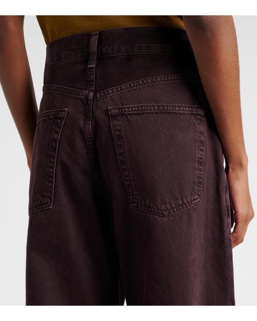 Agolde Blue Sefton High-Rise Barrel-Leg Jeans