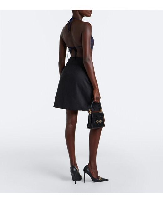 Gucci Black Wool-Blend Miniskirt