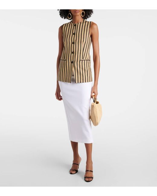 Max Mara White High-Rise-Bleistiftrock Charme Aus Jersey
