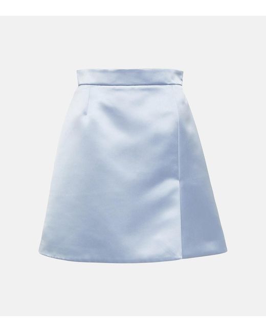 Nina Ricci Blue Duchess Satin Miniskirt