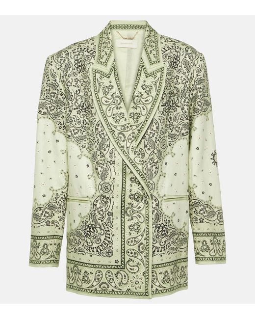 Blazer Matchmaker De Lino Estampado Zimmermann de color Green