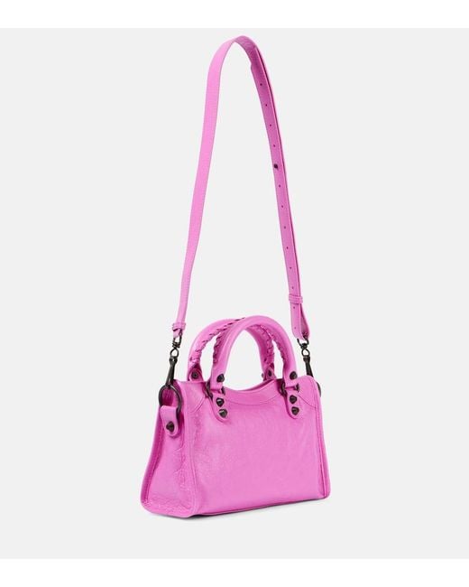 Balenciaga Pink Schultertasche Le City Mini Aus Leder
