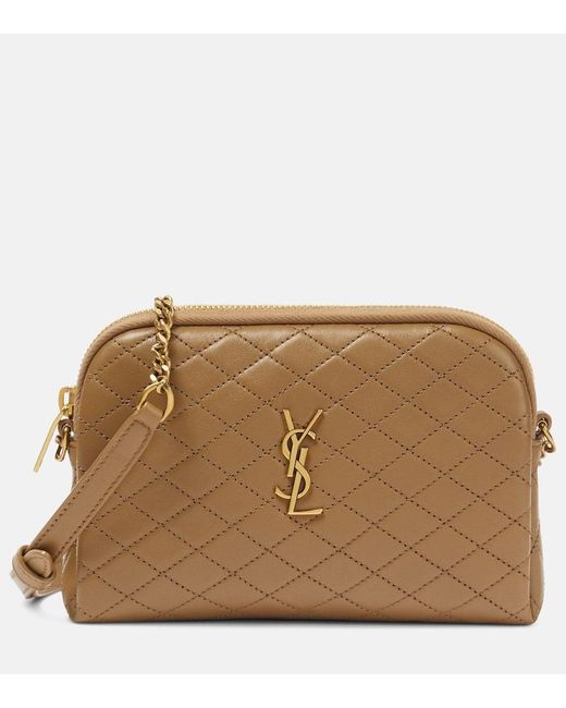 Saint Laurent Brown Gabby Quilted Leather Crossbody Bag
