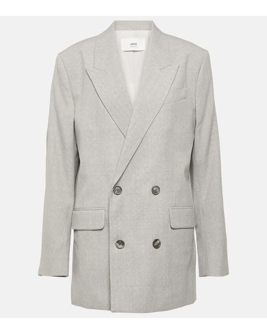 AMI Gray Blazer Aus Wolle