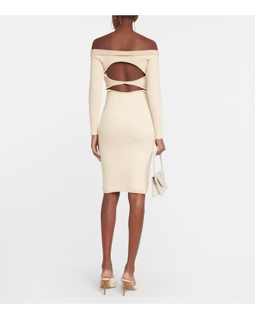 Jacquemus Natural La Robe Pampero Cotton-blend Midi Dress