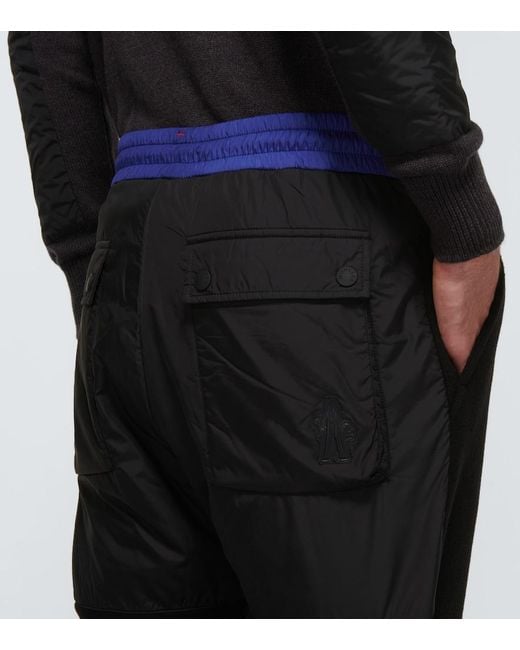 Moncler Black Fleece Wool-Blend Pants for men