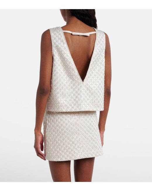 Dorothee Schumacher White Sparkling Statement Sequined Top