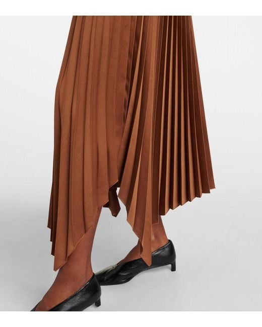 Joseph Brown Ade Plisse Asymmetric Crepe Midi Skirt