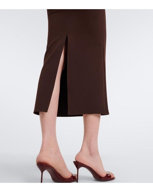 Alex Perry Purple Off-Shoulder Crepe Midi Dress