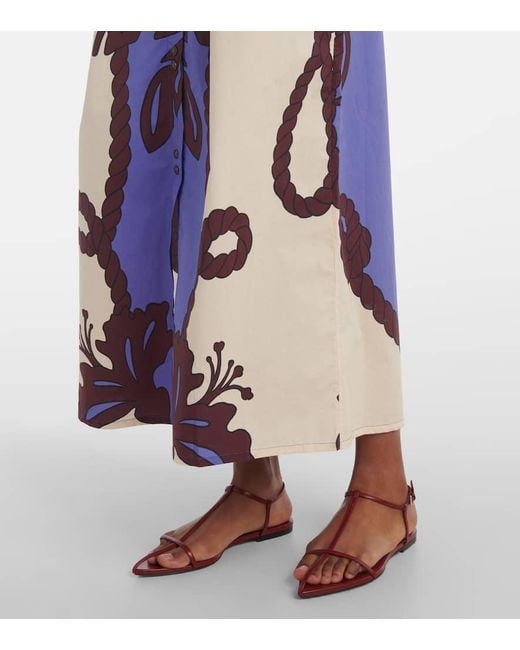 Johanna Ortiz Blue Latitud Marina Printed Cotton Midi Dress