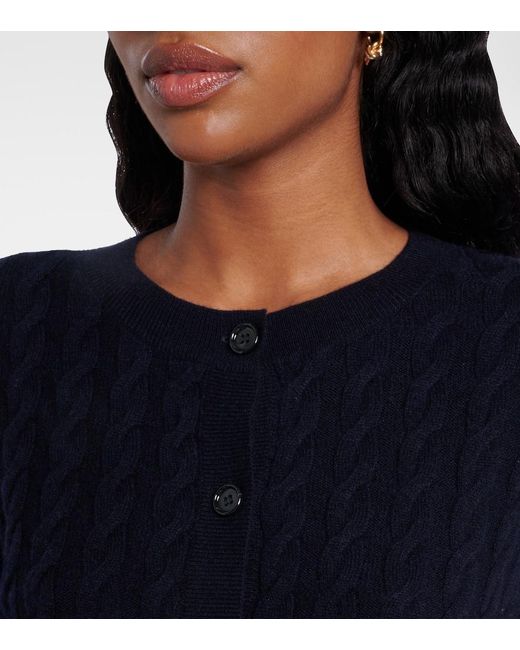 Jardin Des Orangers Blue Cable-Knit Wool And Cashmere Cardigan