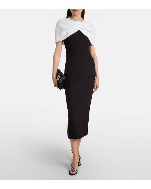 Roland Mouret Blue Crystal-Embellished Crepe Cocktail Dress