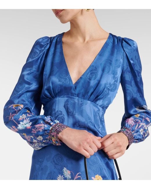 Etro Blue Paisley Midi Dress