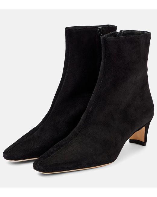 Staud Black Wally 55 Suede Ankle Boots