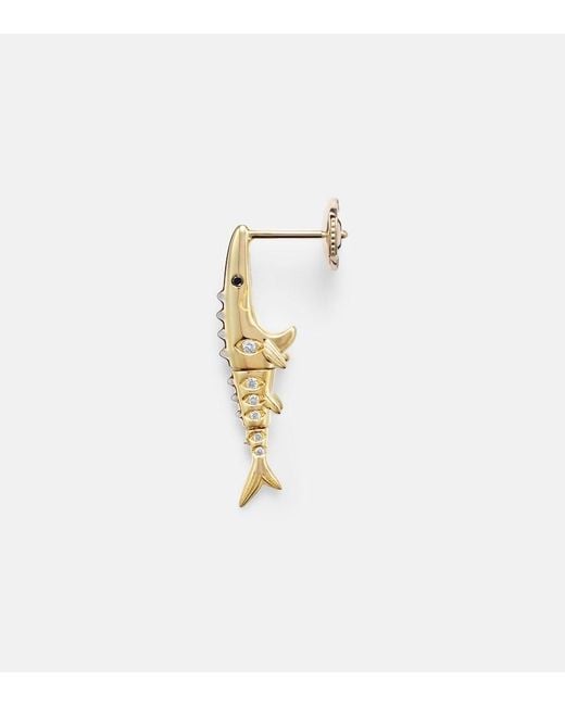 Yvonne Léon White Marlin Pm 9Kt Single Earring With Diamonds