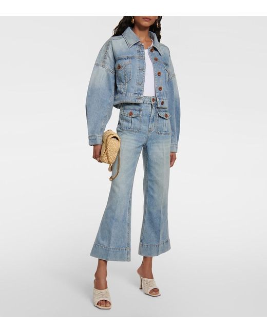 Zimmermann Blue Raie Cropped Jacket