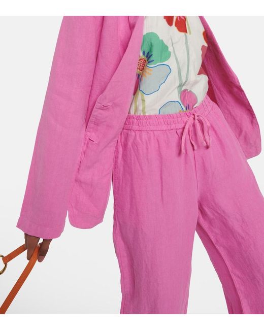 Velvet Pink Cassie Linen Blazer