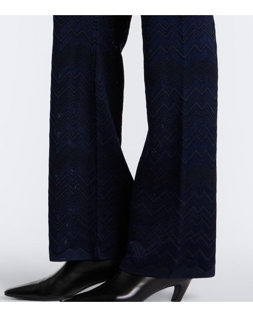 Missoni Blue Zigzag High-Rise Flared Pants