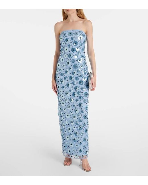 ROTATE BIRGER CHRISTENSEN Blue Verzierte Robe