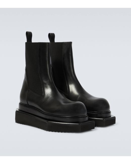 Rick Owens Black Beatle Turbo Cyclops Leather Ankle Boots for men