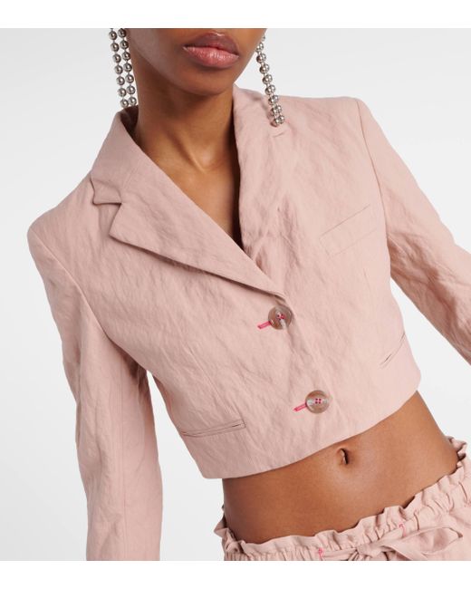 Acne Natural Jaza Crinkled Cotton-blend Jacket