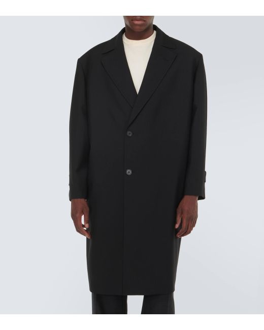 The Row Black Pers Double-breasted Virgin Wool Overcoat for men