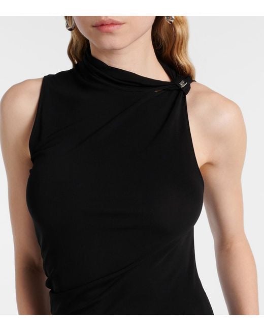Courreges Black Draped Maxi Dress