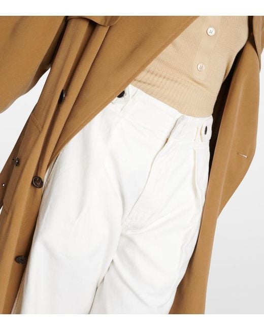 Citizens of Humanity White Payton High-Rise Twill Wide-Leg Pants