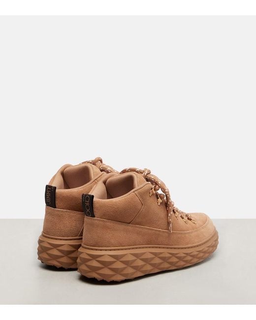 Jimmy Choo Brown Diamond Maxi Suede Hiking Boots