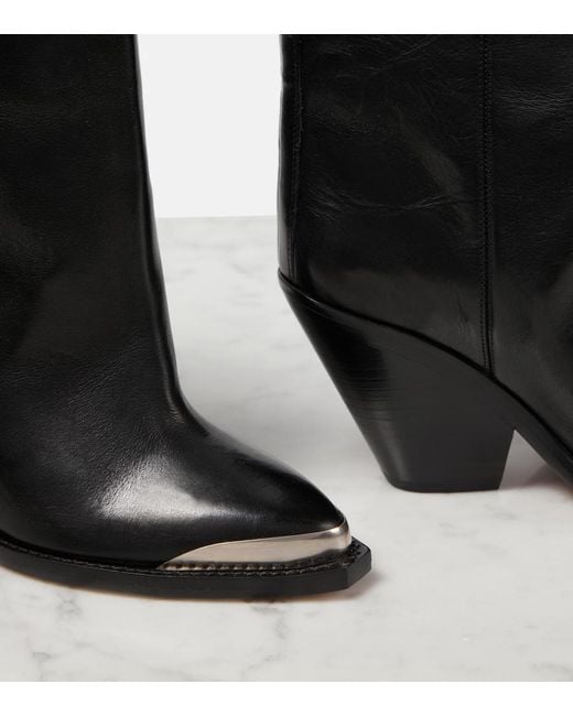 Isabel Marant Black Ladel Leather Ankle Boots