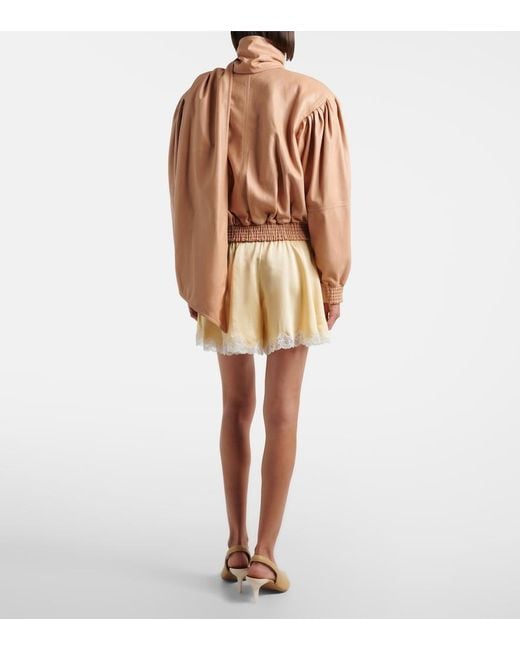 Chloé Natural Silk Satin Shorts